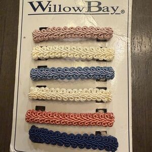 Willow Bay Retro Vintage 90s Y2K Lace Hair Clips  Barrettes Pink, Blue, & White